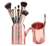 Kandi Koated - Set di pennelli da trucco con custodia da viaggio in ecopelle [oro rosa], kit di pennelli sintetici con affermazioni quotidiane di Kandi Burruss, cruelty-free, bellezza e trucco