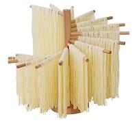 Kandishiex US - Stendipasta pieghevole in legno, con 16 aste di sospensione, per pasta fresca fatta in casa, facile da riporre e da montare, per cucina domestica