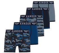 Kandor Boxer da Uomo in Cotone - Confezione da 5, Set di Mutande da Uomo Colorate, Nere e Colorate, Biancheria Intima da Uomo Elasticizzata in Morbido Cotone, Boxer con Elastico in Vita