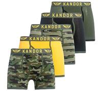 Kandor Boxer da Uomo in Cotone - Confezione da 5, Set di Mutande da Uomo Colorate, Nere e Colorate, Biancheria Intima da Uomo Elasticizzata in Morbido Cotone, Boxer con Elastico in Vita