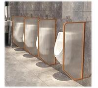 KAnduo 1 Pannello divisorio for orinatoio in Vetro temperato for WC Maschili con Telaio in Acciaio Inossidabile(Gold-b)