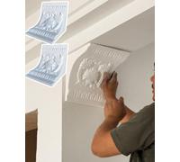 Kanduo Arco per cartongesso Set architrave ad arco con motivi decorativi, for porte a filo di cucine e balconi, 2 pezzi(27x27x30cm(10.6x10.6x11.8"))