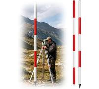 Kanduo Asta topografica in alluminio Asta di rilevamento modulare in alluminio e asta livello for layout costruzione, del territorio, profondità pozzo con contrassegni in scala rossa(9.8ft/300cm)