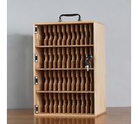 Kanduo cassaforte per telefoni cellulari Armadietto for Cellulare in Legno, armadietto for Cellulare con Serrature e Chiavi con Maniglia in Acrilico(48 Slots)