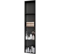 Kanduo Nicchia in acciaio inossidabile, nessuna piastrella richiesta, nicchie con ripiani, nicchie for il bagno, for soggiorno, cucine, aree pubbliche(Black,28x120cm)