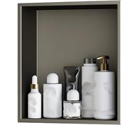 Kanduo Nicchia in acciaio inossidabile, nessuna piastrella richiesta, nicchie con ripiani, nicchie for il bagno, for soggiorno, cucine, aree pubbliche(Grey,32x32cm)