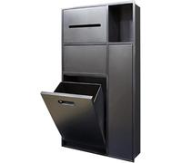 Kanduo Nicchia verticale a muro, nicchia ad incasso a muro in acciaio inox, mobiletto doccia nascosto con doppio ripiano(Grey)