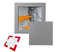 Kanduo Pannello di accesso Piastre di copertura idrauliche autoadesive for doccia, foro di ispezione cavo elettrico for camper/soffitta senza perforazione(Grey,150x150mm/6x6in)