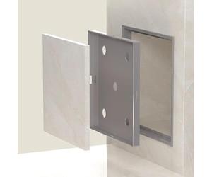 Kanduo Pannello di accesso piastrellabile da incasso, sportello di accesso a scatto, sportello di ispezione impermeabile for vasca da bagno(Grey,12x12cm (4 3/4"x4 3/4"))