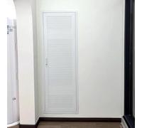Kanduo Pannello di accesso Porta di accesso alla soffitta con persiana con serratura e amp; Maniglia, porta del pannello di accesso in cartongesso in alluminio(White,300x700mm/11.8x27.6in)