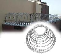 Kanduo Recinzione in filo spinato Rete metallica spinata, recinzione di sicurezza, filo spinato zincato, rotoli a doppia bobina (50 m)