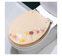 KAnduo Sedile WC con Chiusura Ammortizzata, Sedile WC a sgancio rapido, Coperchio WC in Resina Regolabile, Cerniere stabili ad Alta capacità portante for WC Standard 42 * 36 cm(Beige)