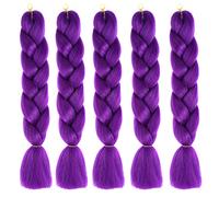 Kanekalon, extension per capelli sintetici, 5 pezzi Ombre Jumbo Braid da 24 pollici, Kanekalon per capelli intrecciati con coda di cavallo, per capelli intrecciati