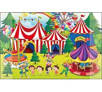Kangaro Circus K-0014D109 - Sottomano antiscivolo per la cameretta dei bambini, 38 x 58 cm, con due tasche