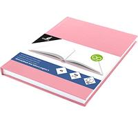 Kangaro K-5353 - Blocco da disegno, formato A5, con copertina rigida rosa pastello, 80 fogli, 100 g, colore: Bianco