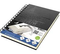 Kangaro K-5577 - Blocco da disegno, formato A5, copertina rigida, con stampa, 140 g, carta crema, colore: Nero