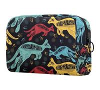 Kangaroo Mon and Baby - Trousse per cosmetici, da donna, per articoli da toeletta da viaggio, grande, pratica borsa organizer con cerniera, Multi, 18.5x7.5x13cm/7.3x3x5.1in, Beauty case
