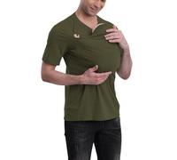 Kangaroo Shirt for Dad And Baby, Mom And Dad Kangaroo Carrier Shirt, for Daily Use, Traveling, Travel, Accompanying Baby (Green (Men),L)