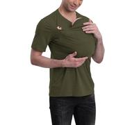 Kangaroo Shirt for Dad And Baby, V Neck Short Sleeve Kangaroo T Shirt, Kangaroos Shirts Dad with Hat (Army Green,XXL)