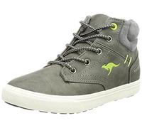 KangaROOS KAVU X, Scarpe da Ginnastica Unisex-Bambini, Steel Grey Lime, 34 EU