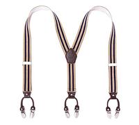 KANGDAI Bretelle uomo moda regolabile e di alta qualità 6 clip con cinturino posteriore Y resistente cinturini elastici bretelle per pantaloni bretelle