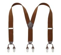 KANGDAI Bretelle uomo moda regolabile e di alta qualità 6 clip con cinturino posteriore Y resistente cinturini elastici bretelle per pantaloni bretelle