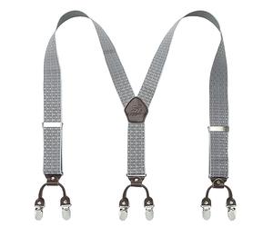 KANGDAI Bretelle uomo moda regolabile e di alta qualità 6 clip con cinturino posteriore Y resistente cinturini elastici bretelle per pantaloni bretelle (rombo blu scuro)