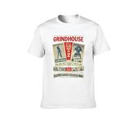 KANGEKAOYU Grindhouse Double Feature Planet Terror Death Proof Print Unisex T-Shirts Men Tee Cotton Tops White Shirt S