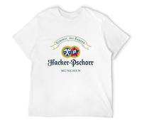 KANGEKAOYU Hacker Pschorr World Beer Print Unisex T-Shirts Men Tee Cotton Tops White Shirt L