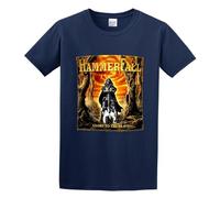 KANGEKAOYU HammerFall Glory To The Brave Print Unisex T-Shirts Men Tee Cotton Tops Navy Shirt M