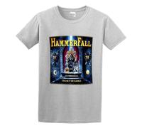KANGEKAOYU HammerFall Legacy of Kings Print Unisex T-Shirts Men Tee Cotton Tops Grey Shirt XXL