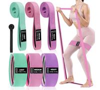 KANGFITER Fasce di resistenza in tessuto grandi per allenamento, fasce elastiche per esercizi per gambe di sedere, glutei, fasce elastiche per allenamento per donne e uomini, fasce elastiche per