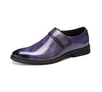 Kanggrei Scarpe Eleganti da Uomo, comode, Mocassini, Casual da Lavoro, Formali, con Cerniera(Purple,42 EU)