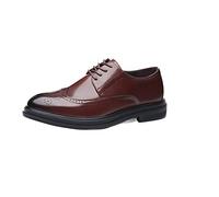 Kanggrei Scarpe Eleganti Oxford da Uomo con Lacci, Scarpe Derby con Punta brunita e Punta a Coda di Rondine, da Ballo(Marrone,40 EU)
