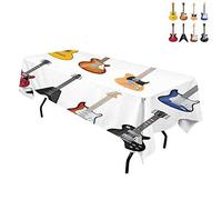 kangkaishi Chitarra, tovaglia impermeabile, una vasta gamma di strumenti a corda realistici con motivo musicale Jazz Blues acustico, decorazione per la casa per esterni, 60 x 201 cm multicolore