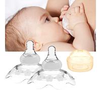 Kangmeile Set di 2 capezzoli in silicone, per capezzoli sensibili, protezione per capezzoli, realizzati in silicone morbido ultra sottile, per allattamento al seno