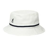 Kangol Cappello Stripe Lahinch Donna/Uomo - da Pescatore in Cotone con Nastro Grosgrain Estate/Inverno Primavera Estate Autunno Inverno - L (58-59 cm) Bianco