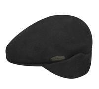 Kangol Coppola 504 Pepe con Paraorecchie Uomo - Cappellino da Berretto Piatto in Lana Visiera, Inverno Autunno/Inverno - M (56-57 cm) Nero