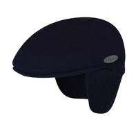 Kangol Coppola 504 Pepe con Paraorecchie Uomo - Cappellino da Berretto Piatto in Lana Visiera, Inverno Autunno/Inverno - L (58-59 cm) Blu Scuro