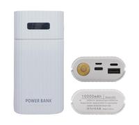 KANGQL Adattatore di tensione, scatola di alimentazione USB a 3 porte per batteria 20700 21700 con torcia LED per cellulare Tab