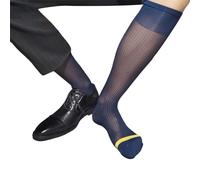KANGQL Calzini da uomo in nylon velato a righe sottili calzini da lavoro ad alta elasticità vedere attraverso eleganti calze a tubo per abito formale