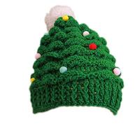 KANGQL Cappello per albero di Natale, unisex, lavorato a maglia, cappello con albero di Natale, berretto con barba, per bambini e adulti, per mantenere al caldo, pelliccia verde, aldult
