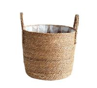 KANGQL Cestino per vasi da fiori, cesto per piante in vimini con manici, vaso per fiori in rattan intrecciato, per la spesa, giocattoli, XXXL