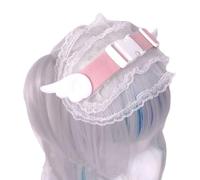 KANGQL Fascia per capelli, bianca, da donna, accessorio per capelli, gotico, in pizzo, per costume da cameriera, cosplay, colore bianco polvere