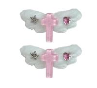 KANGQL Fermagli per capelli, bianco stile anni 2000 clip laterali peloso mini clip per capelli elaborato fata sottocultura stile ala sottocultura balletcore