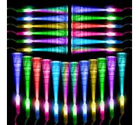 Kangtaixin 24 bastoncini luminosi a LED colorati - Asta luminosa in fibra di vetro con batteria, giocattolo regalo in fibra di vetro per bambini per feste notturne, concerti, Natale, carnevale,