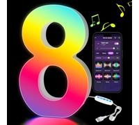 Kangtaixin Numeri Luminosi con USB, Luci LED di Numerica 0-9, APP Controllo, Insegne Luminose con Luce Colorate RGB per Decorazione e Atmosfera, Compleanni, Matrimoni, Feste, Bar, Numero - 8