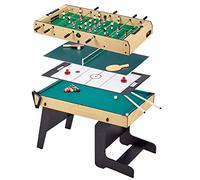 KANGUI Tavolo Multigioco Pieghevole 4 in 1 - Calcio Balilla, Biliardo, Ping Pong e Air Hockey - Formato Familiare 135 x 110 x 87 cm