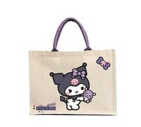 Kanguru Borsa Donna Kuromi in Cotone - Shopper Tote Bag Grande. Con fodera interna e Tasca Interna, Idea Regalo Kawaii per Viaggio, Shopping e Lavoro