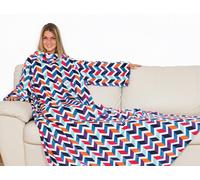 Kanguru Coperta con maniche Righe, soffice plaid in pile, Microfibra, con tasca centrale, 210x140cm, regalo donna compleanno, amica, Hoodie per divano, letto, relax, Natale, vestaglia invernale